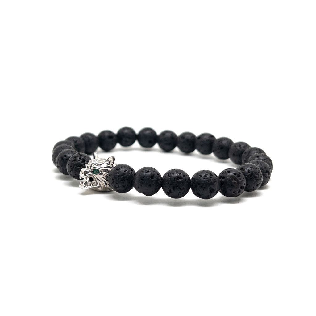 Volcanic Wolf Bracelet – Silver