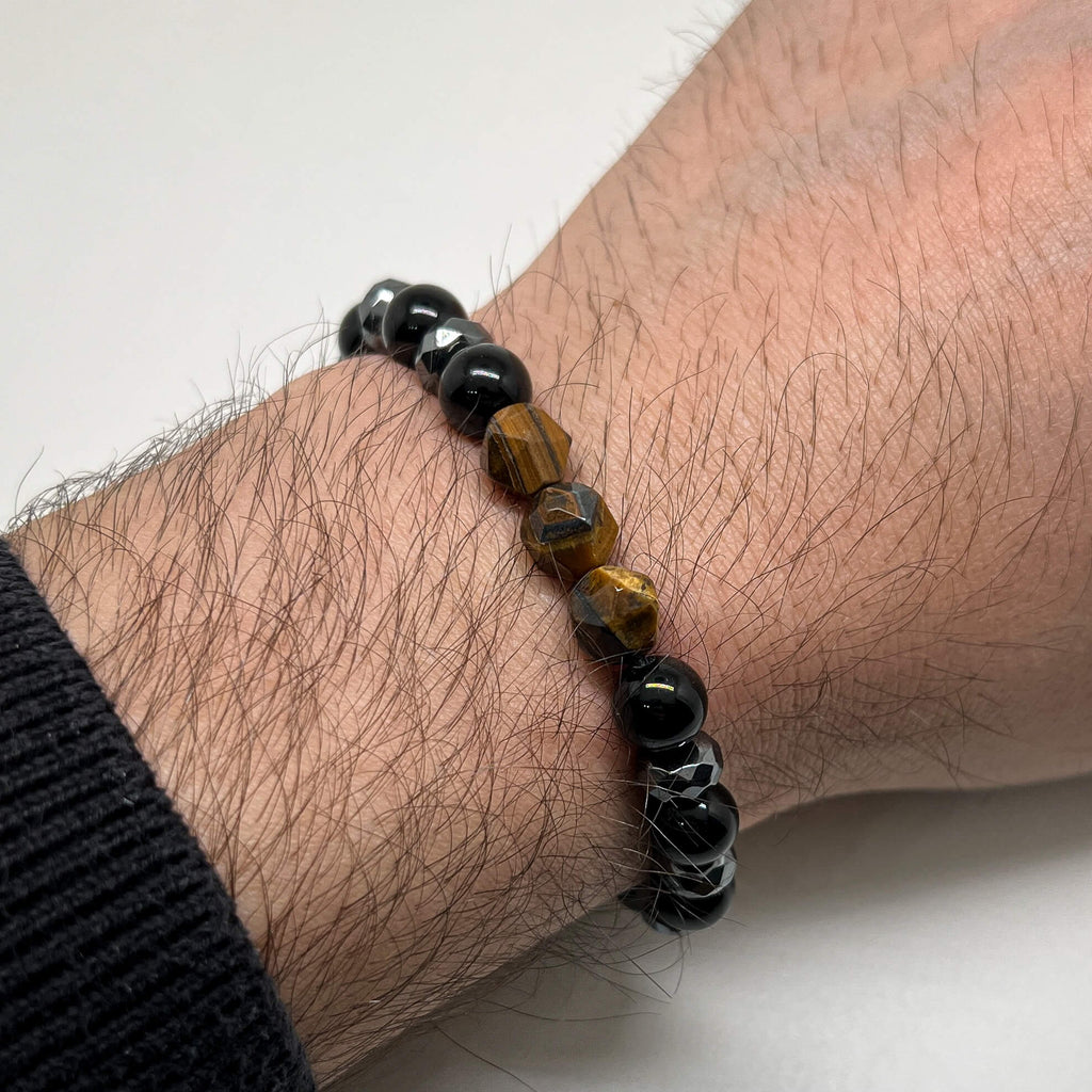 Obsidian & Tiger Eye Bracelet – Silver