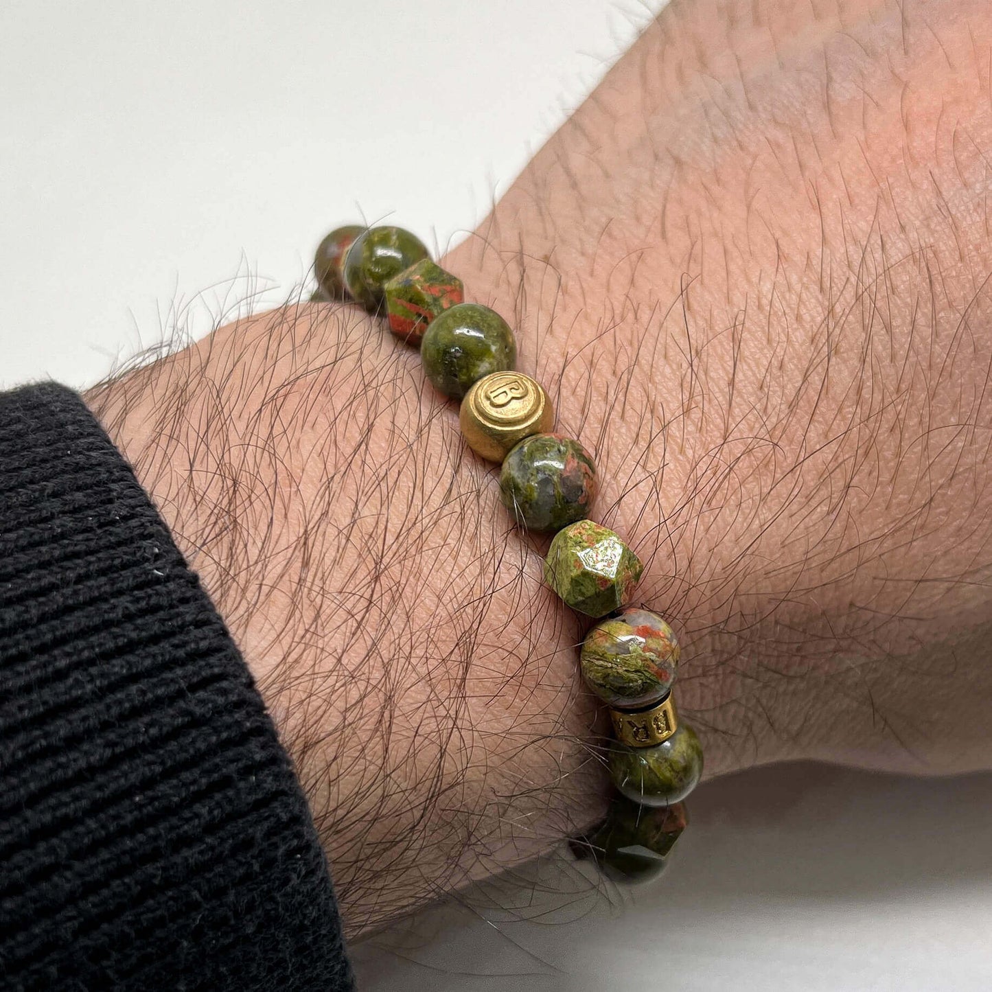 The Unakite Signed Gold Plated Bracelet