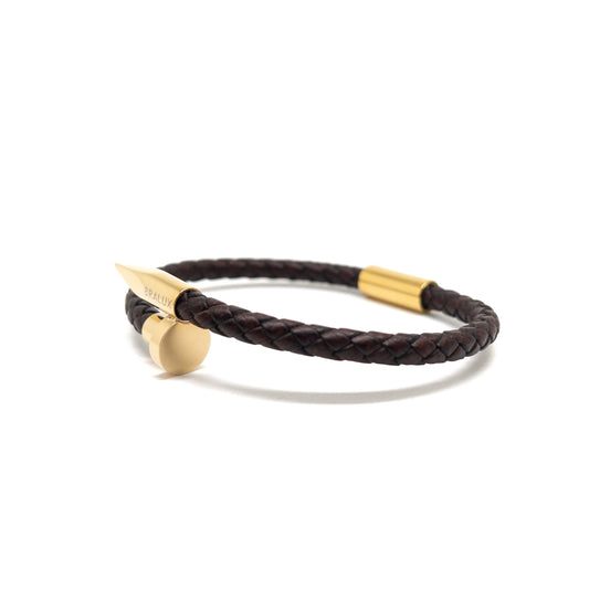 The Dark brown Nail leather Bracelet