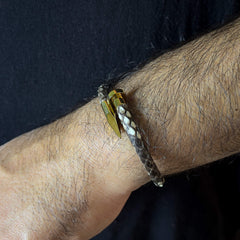 The Gold Plated Nail PYT Leather Bracelet