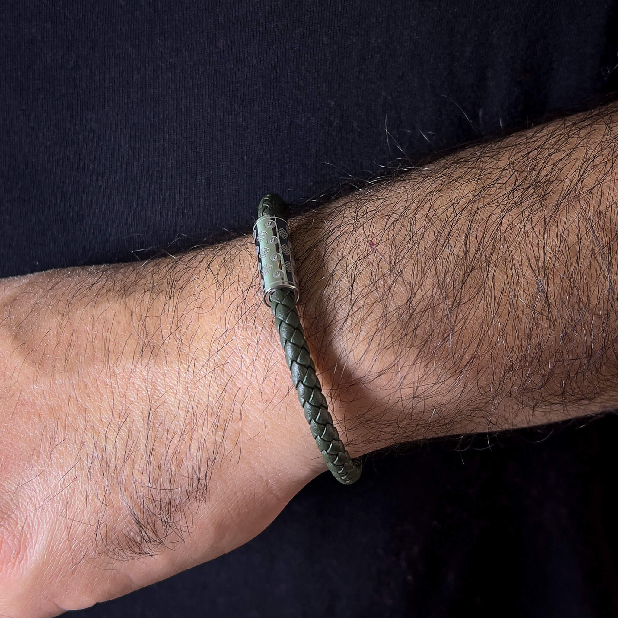 Army Green Single Monogram – Silver