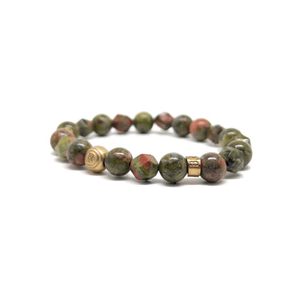 The Unakite Signed Gold Plated Bracelet