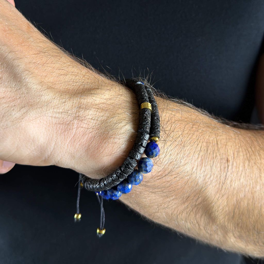 Heishi Volcanic Signature Stack - Gold