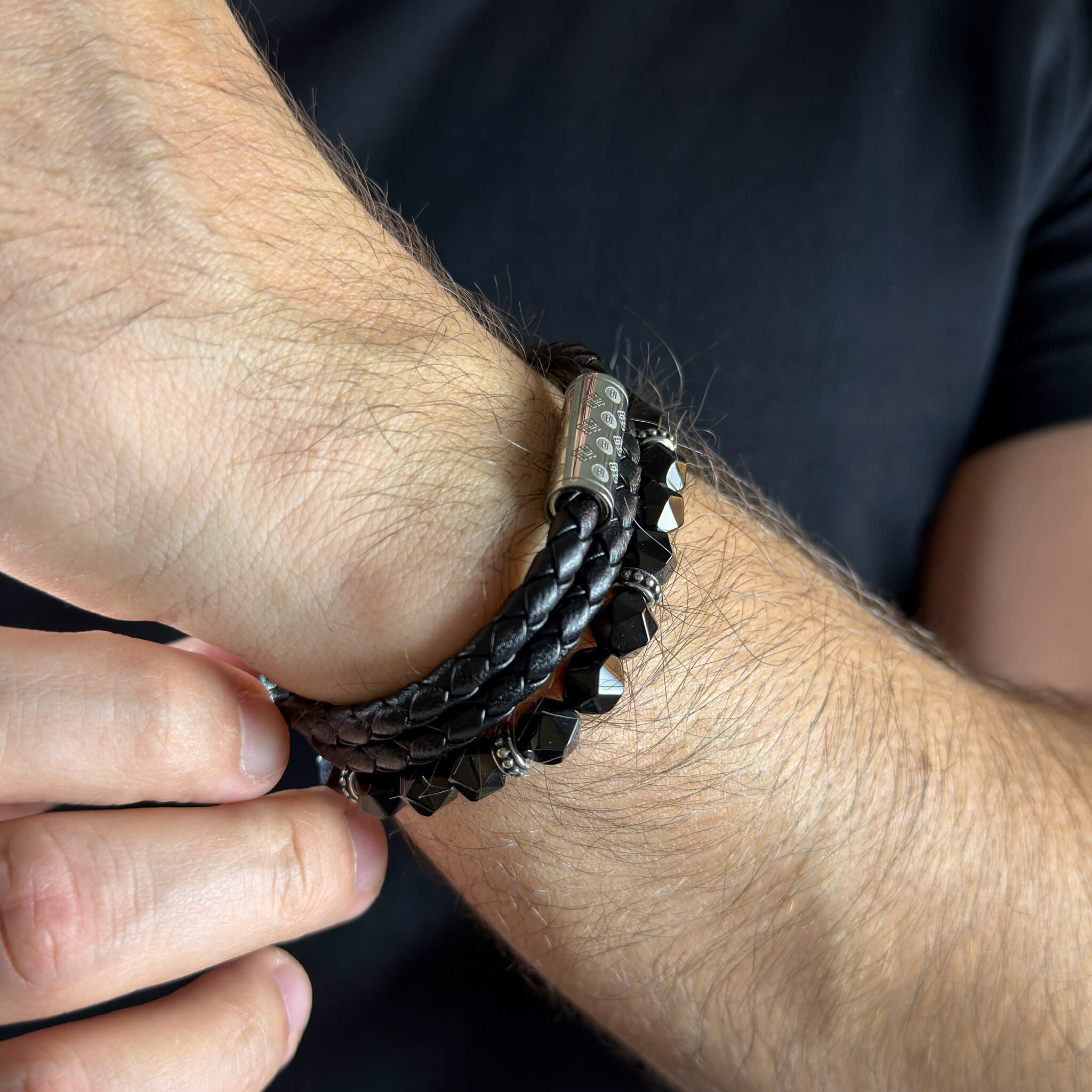 Agate Monogram Stack - Silver