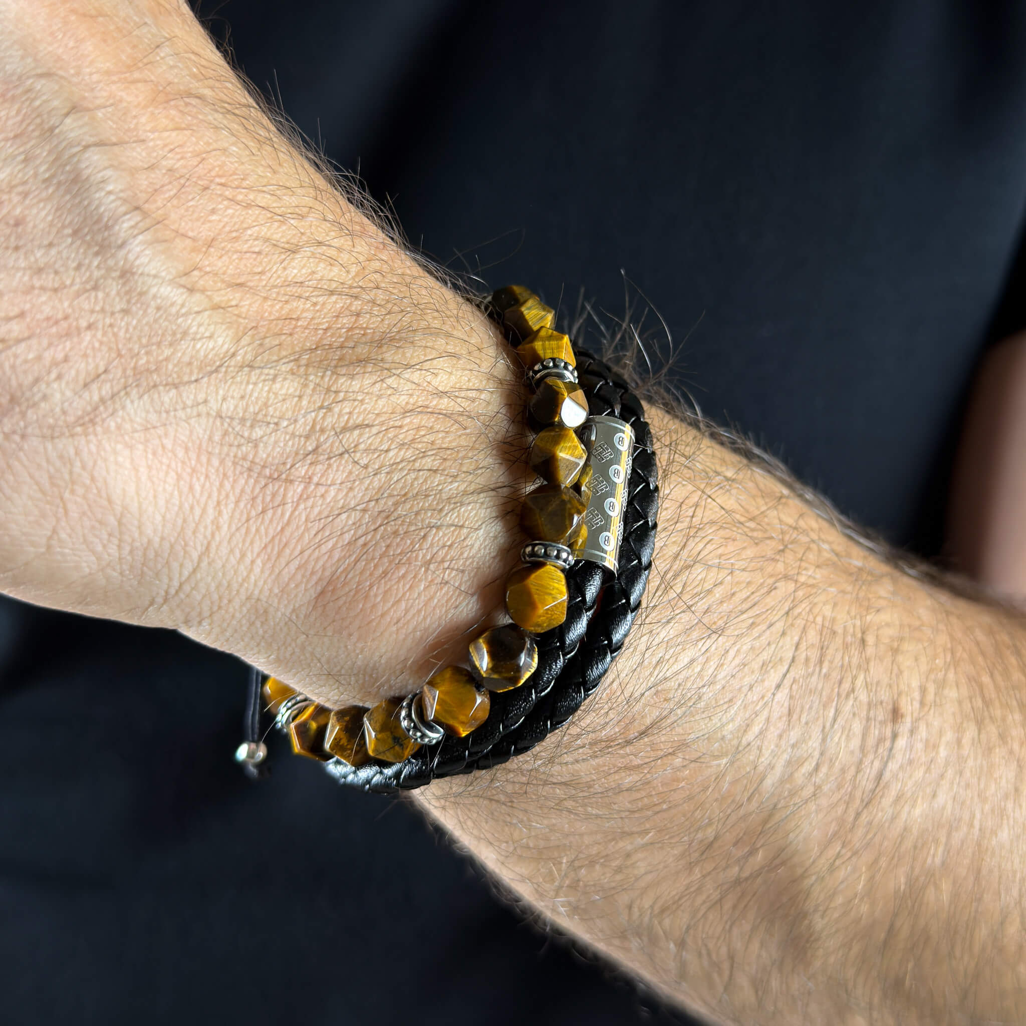 Tiger Eye Monogram Stack - Silver Secondary image