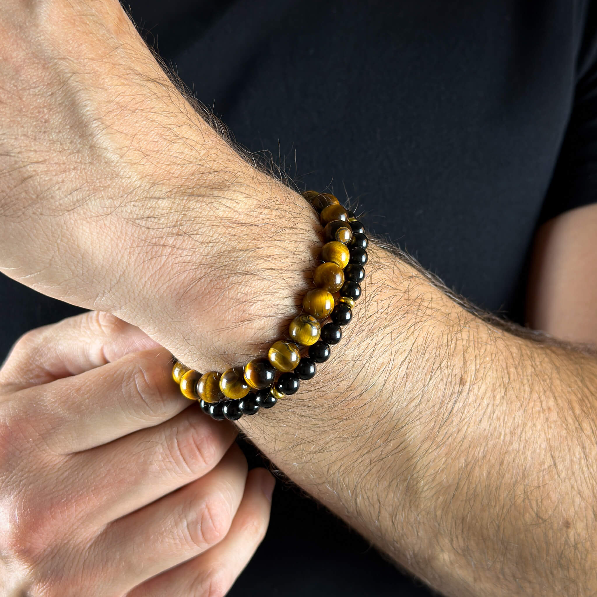 Tiger Eye Obsidian Gold Stack Secondary image