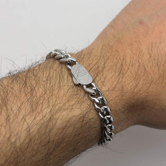 Silver Plated Cuban Chain Bracelet