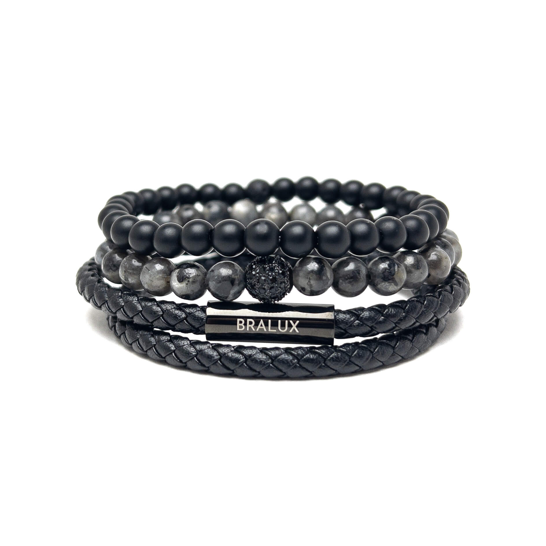 مجموعة كاملة من الجلد الأسود الثنائي