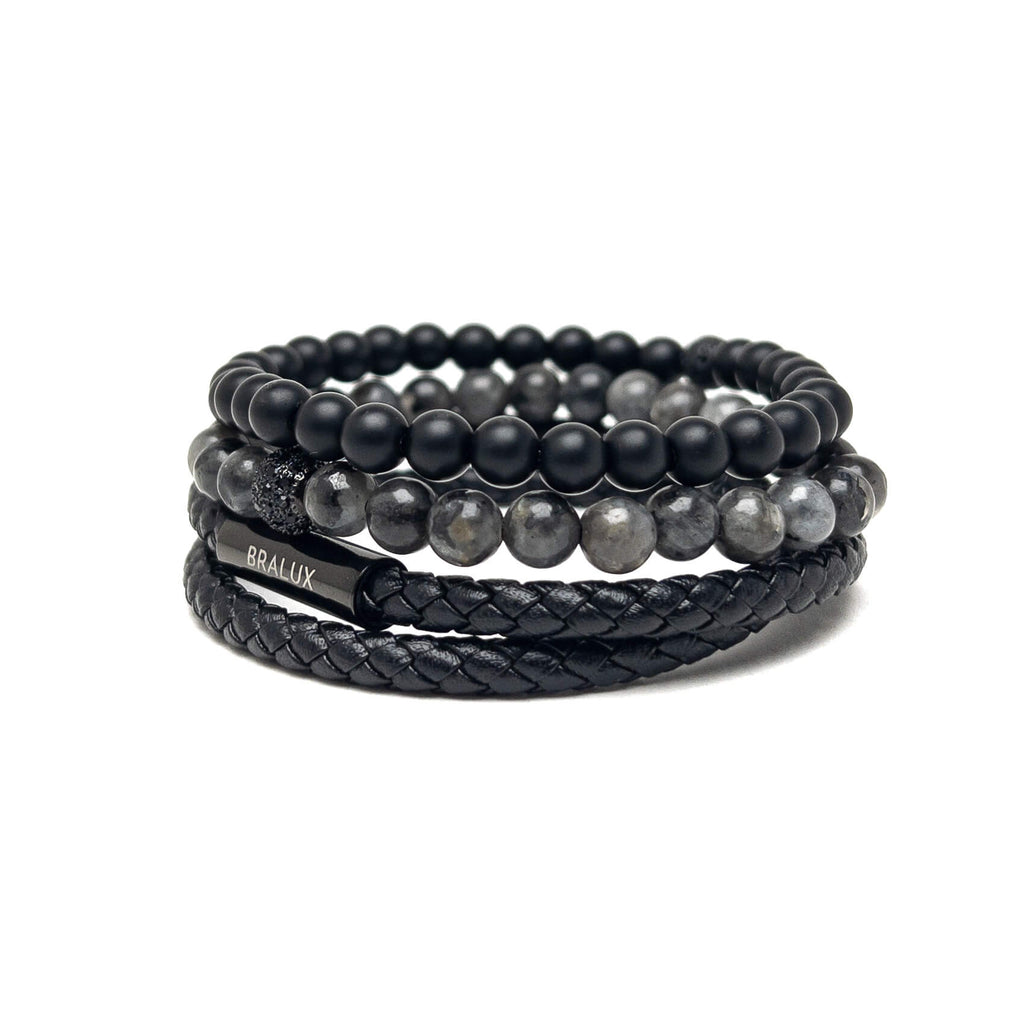 Duo Black Leather Stack – Black SS