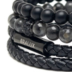 Duo Black Leather Stack – Black SS