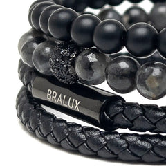 The Full Duo Black Leather Stack