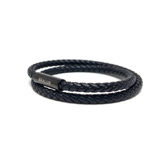 The Full Black Duo Leather Bracelet