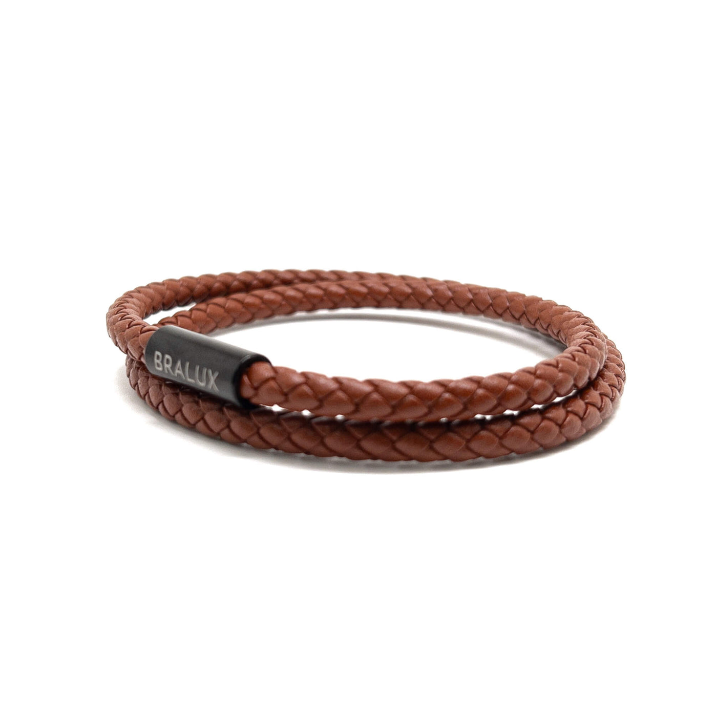 The Duo Brown Leather Bracelet with Black buckle