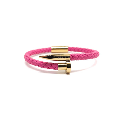 The Gold Plated Fuchsia Leather Nail