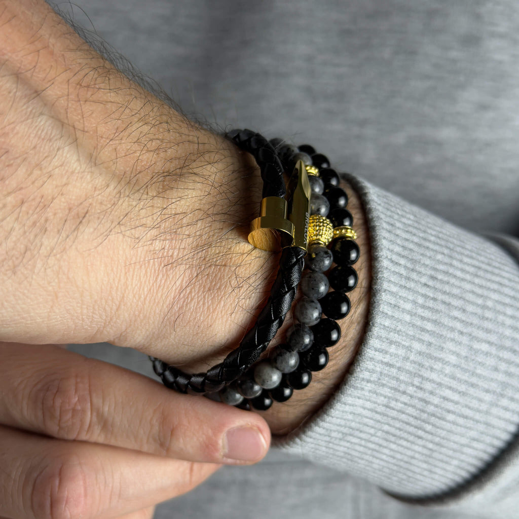 Nail Obsidian Stack - Gold
