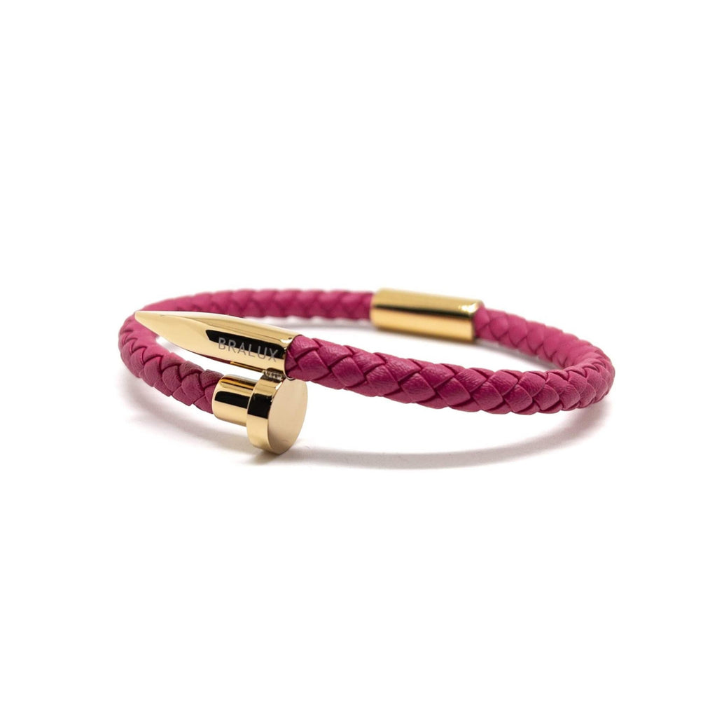 Dark Fuchsia Nail – Gold