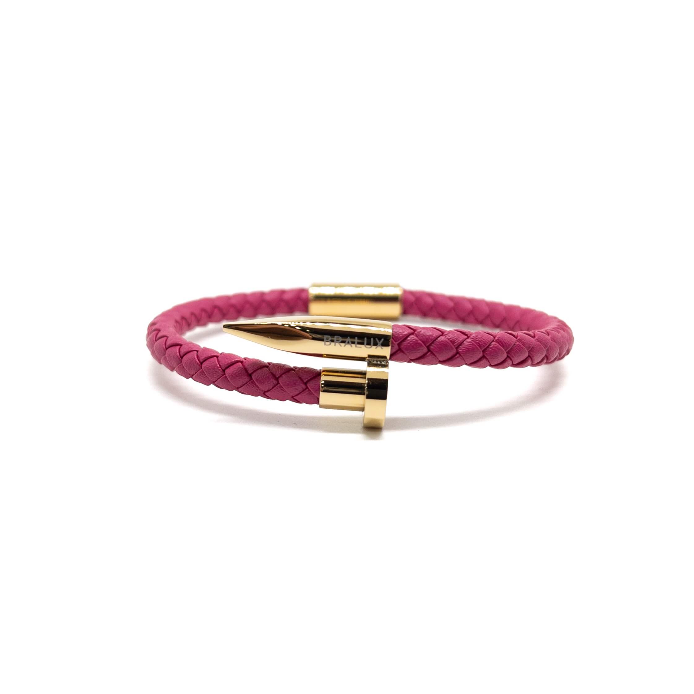 Dark Fuchsia Nail – Gold