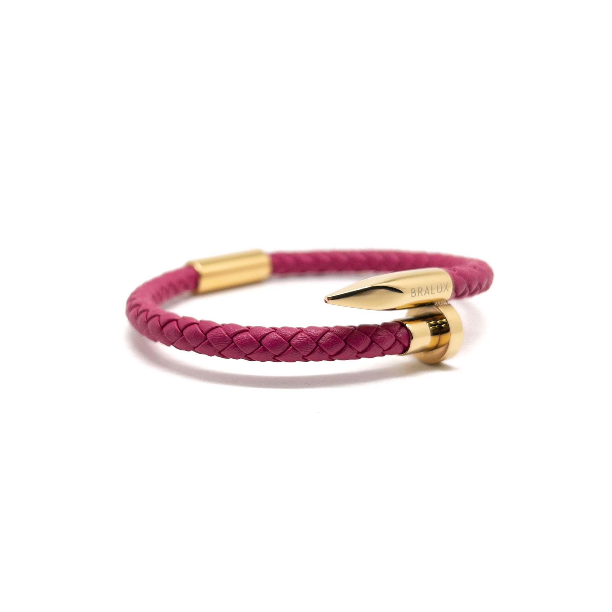 Dark Fuchsia Nail – Gold