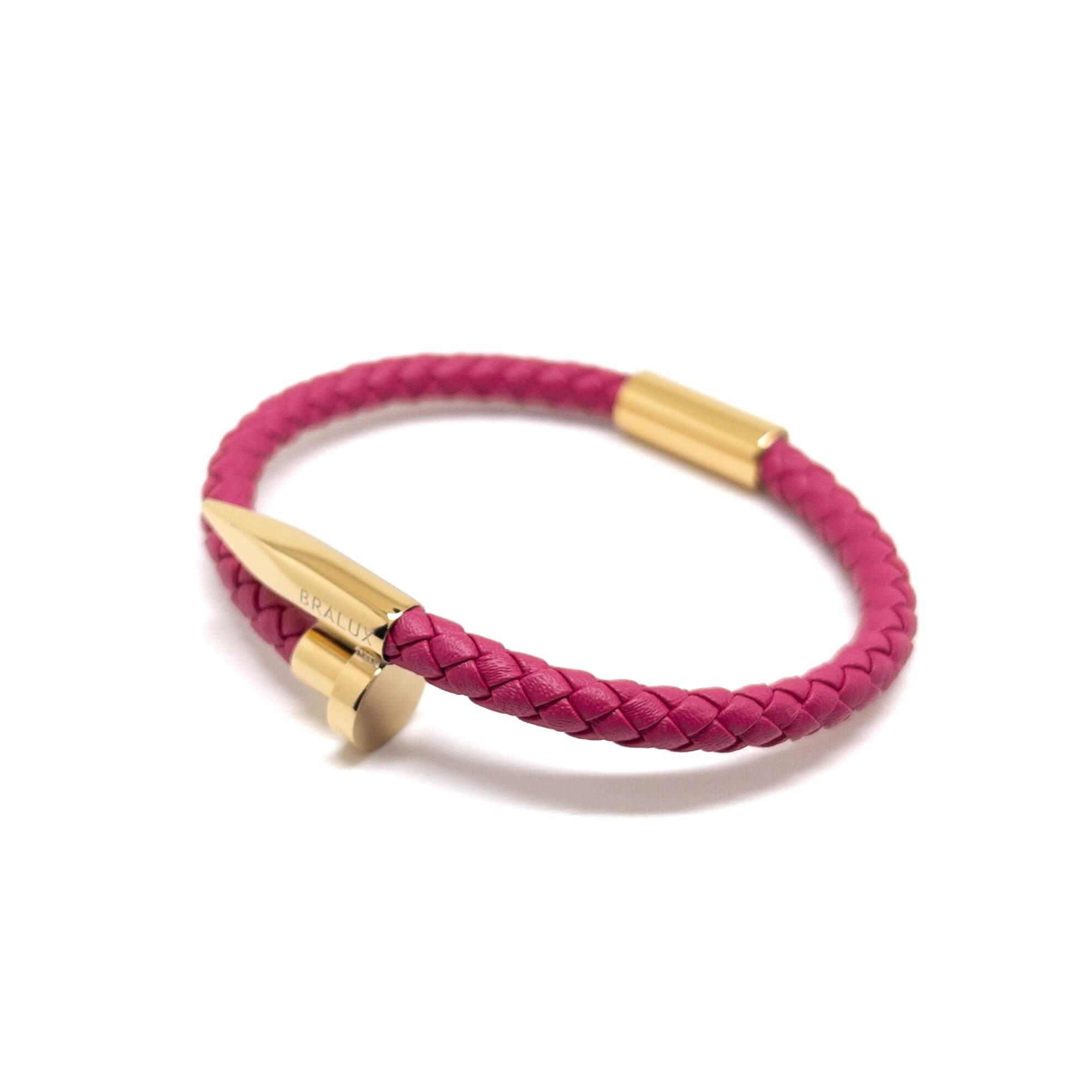 Dark Fuchsia Nail – Gold