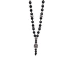 Collier en obsidienne à tête de Bouddha – Argent