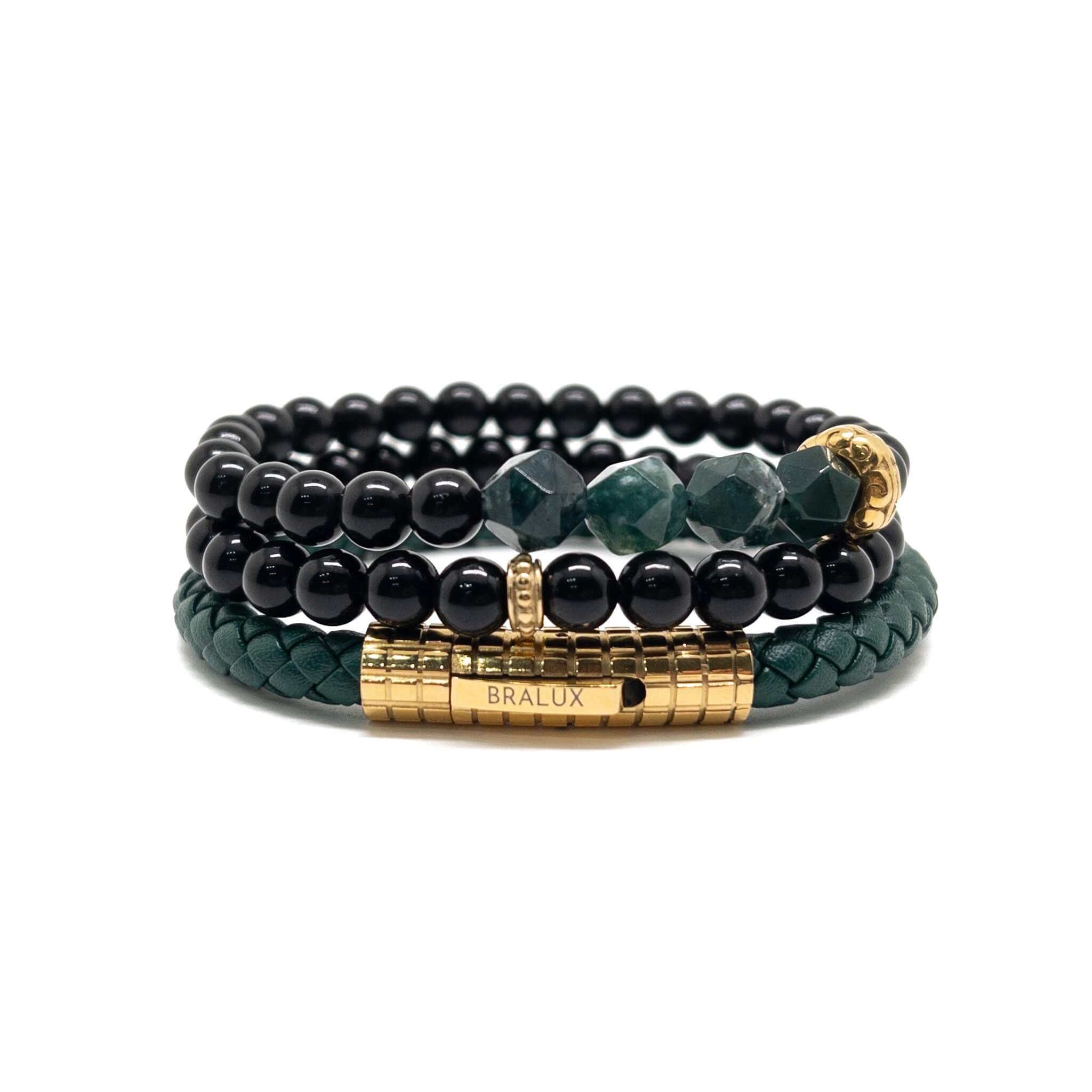 Green Leather Stack – Gold Secondary image