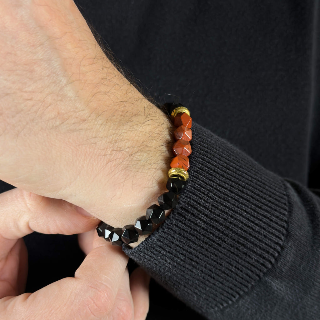 Faceted Agate Jasper Bracelet – Gold