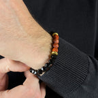 Bracelet en jaspe agate facetté – Or