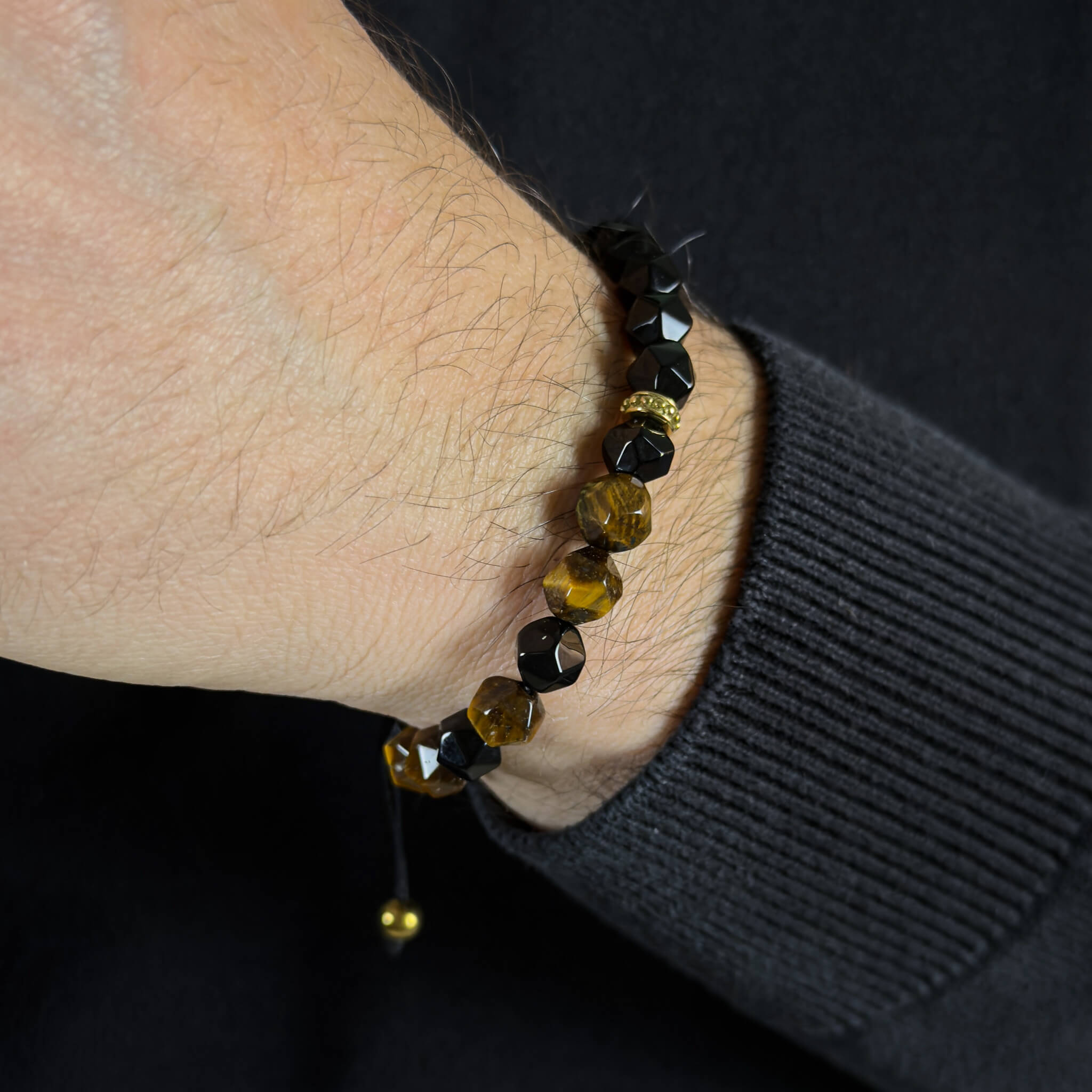 Agate Tiger Eye Bracelet – Gold Secondary image