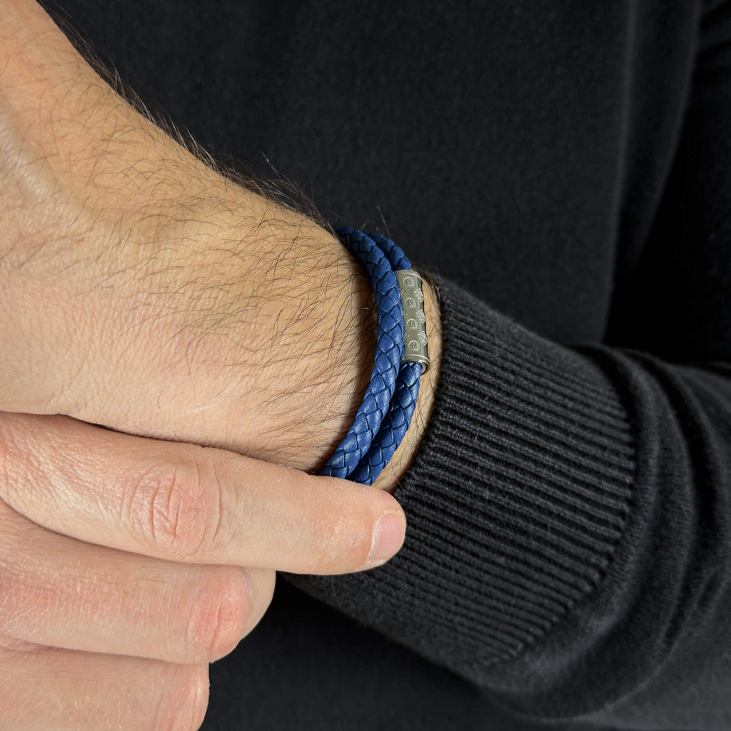 Dark Blue Duo Monogram – Silver