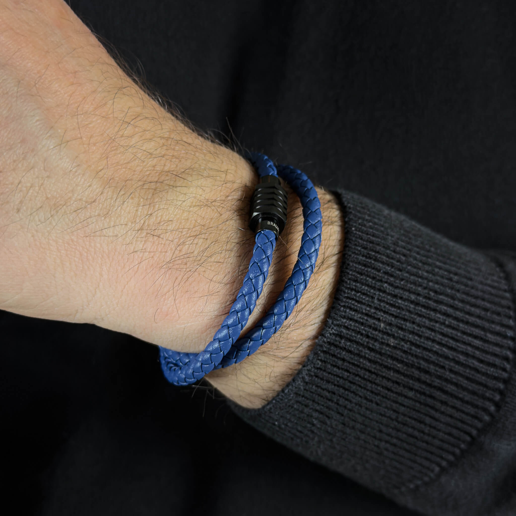 Dark Blue Duo Leather – Black