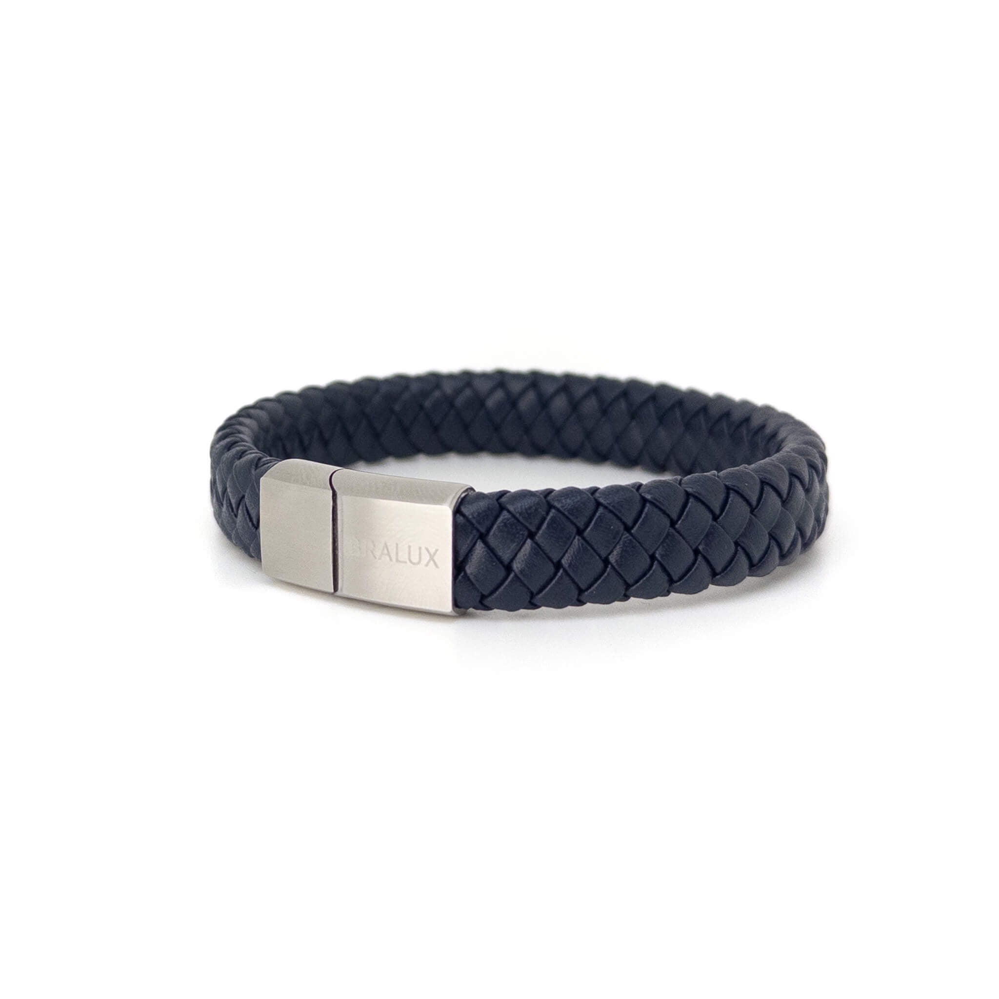 Navy Bold Leather Bracelet