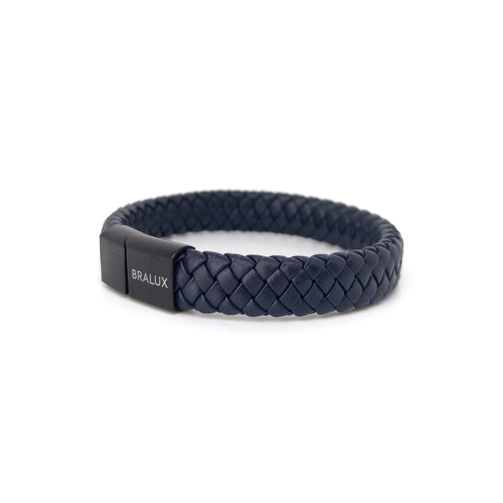 Navy Bold Leather Bracelet