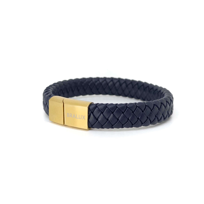 Navy Bold Leather Bracelet Main image