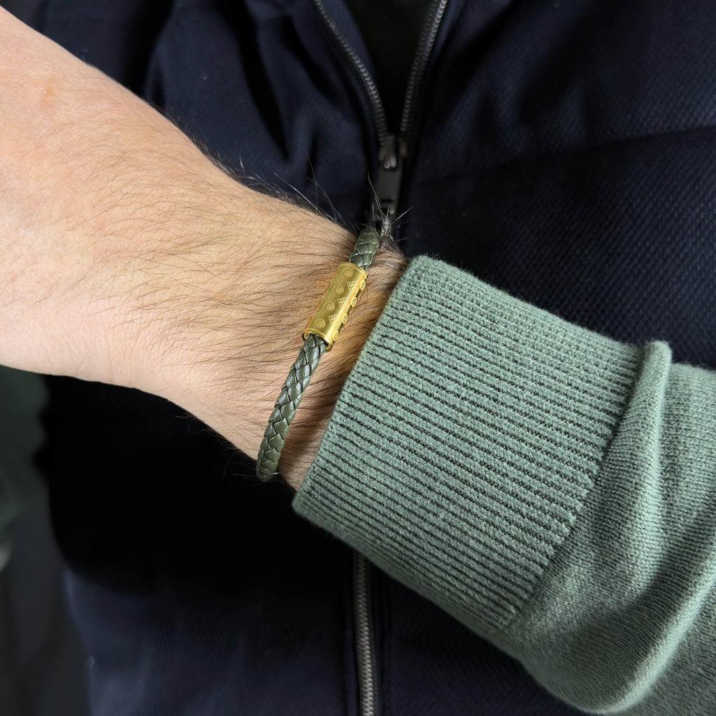 Army Green Single Monogram – Gold