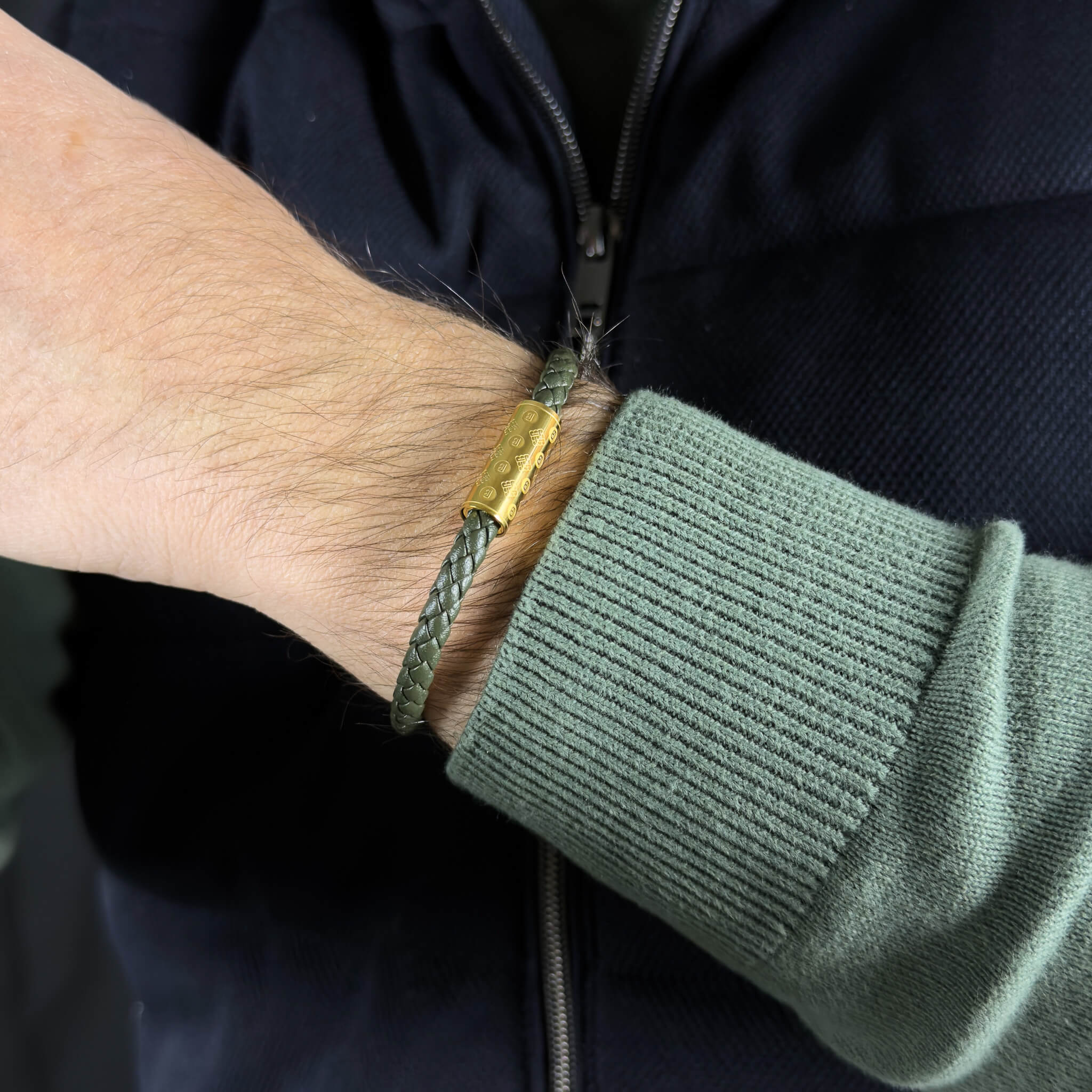 Army Green Single Monogram – Gold