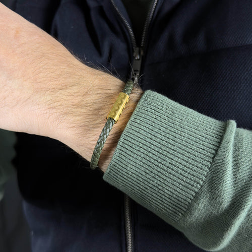 Monogramme simple vert armée – Or