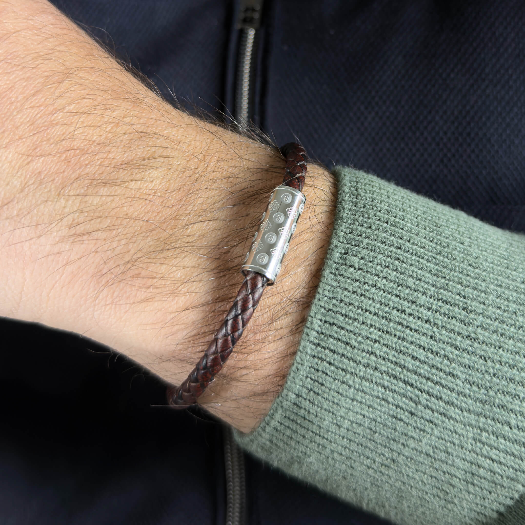 Dark Brown Single Monogram – Silver