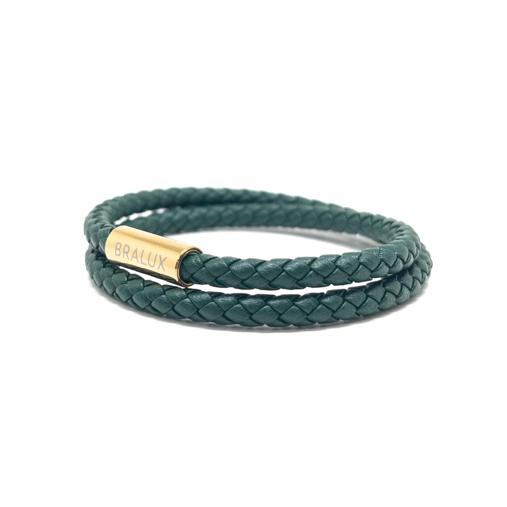 Duo Green Leather Bracelet