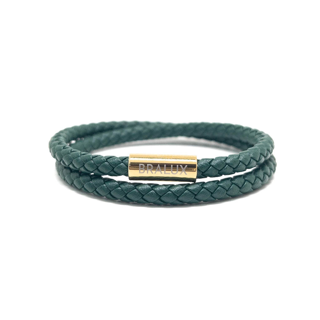 Duo Green Leather Bracelet