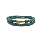 Duo Green Leather Bracelet