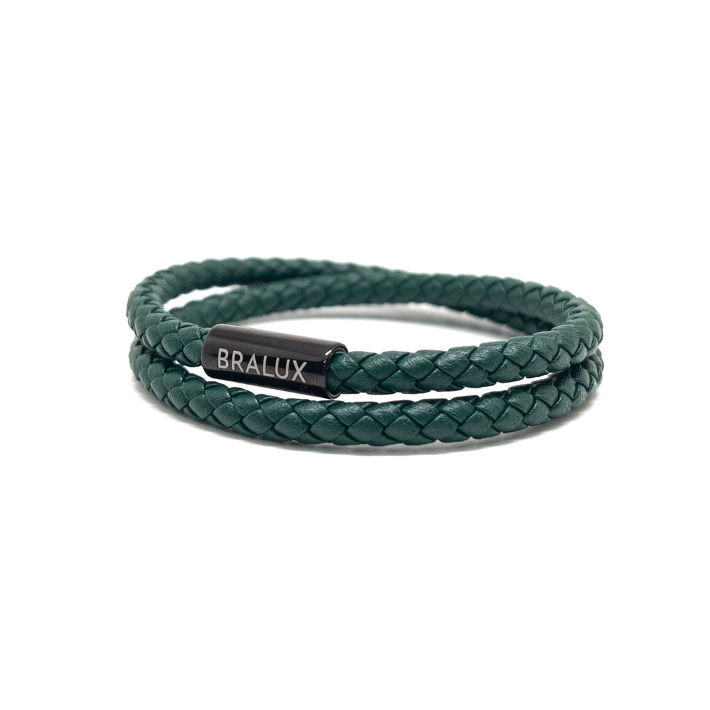 Duo Green Leather Bracelet