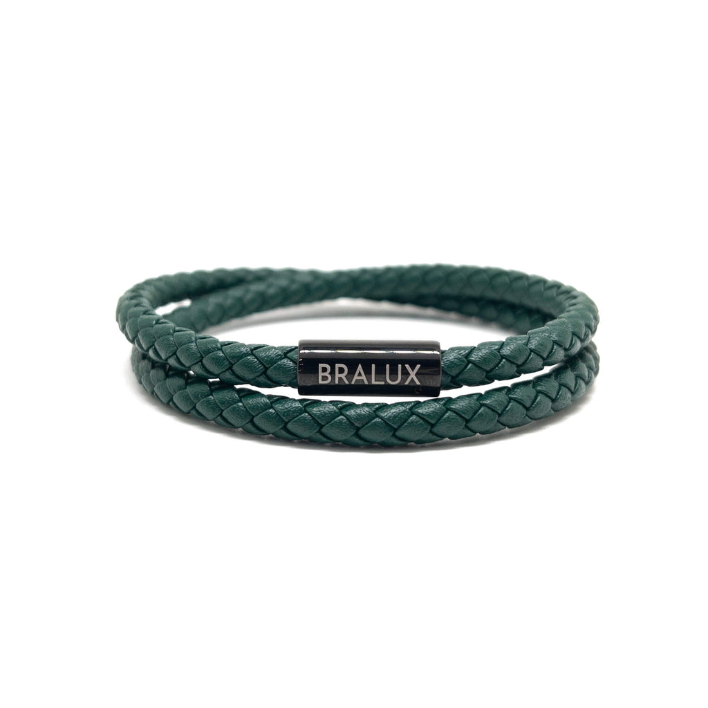 Duo Green Leather Bracelet