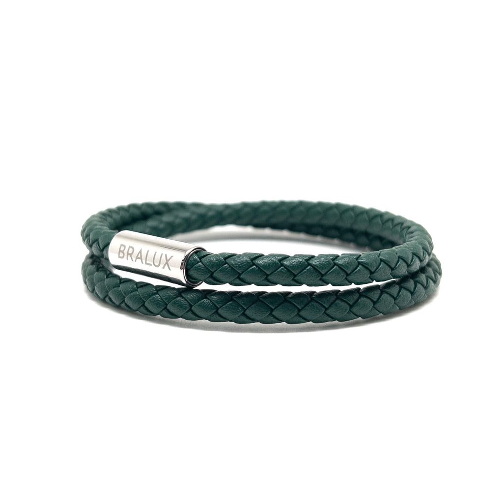 Duo Green Leather Bracelet
