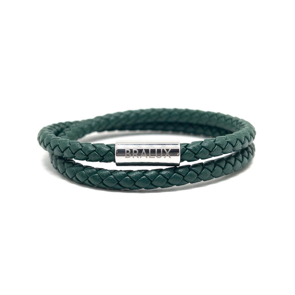 Duo Green Leather Bracelet