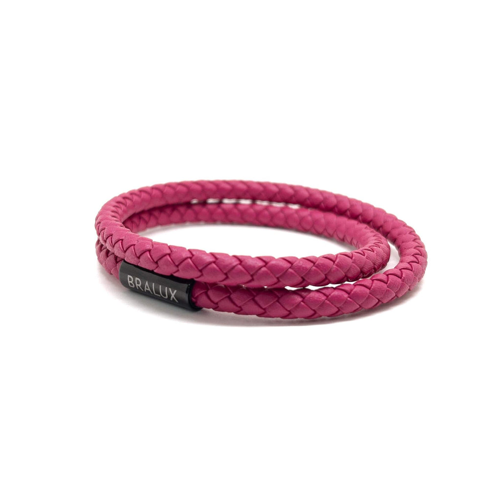Duo Dark Fuchsia Leather Bracelet
