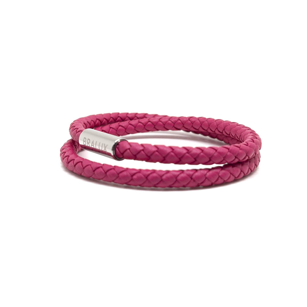 Duo Dark Fuchsia Leather Bracelet
