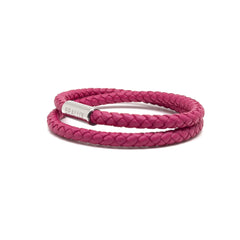 The Duo Dark Fuchsia Leather Bracelet