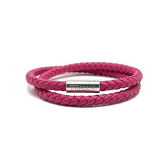 The Duo Dark Fuchsia Leather Bracelet