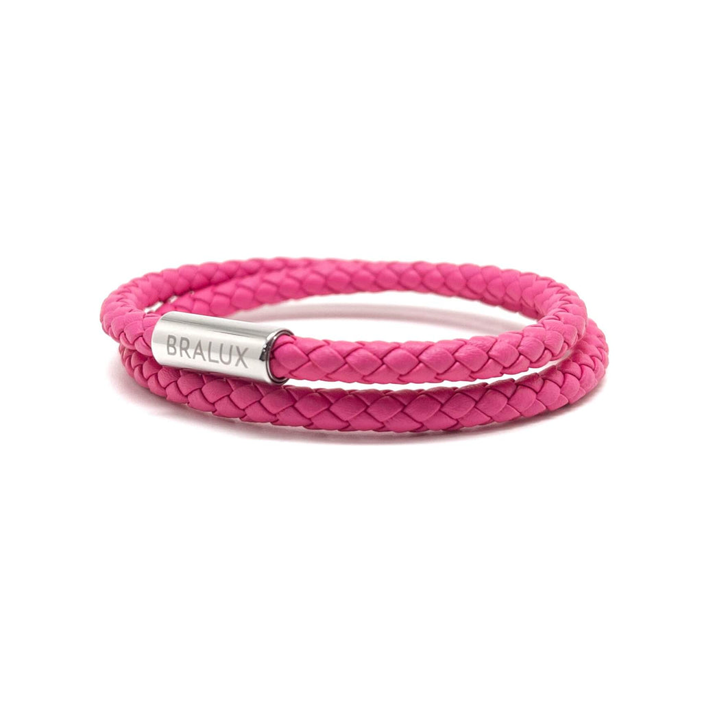 Duo Fuchsia Leather Bracelet